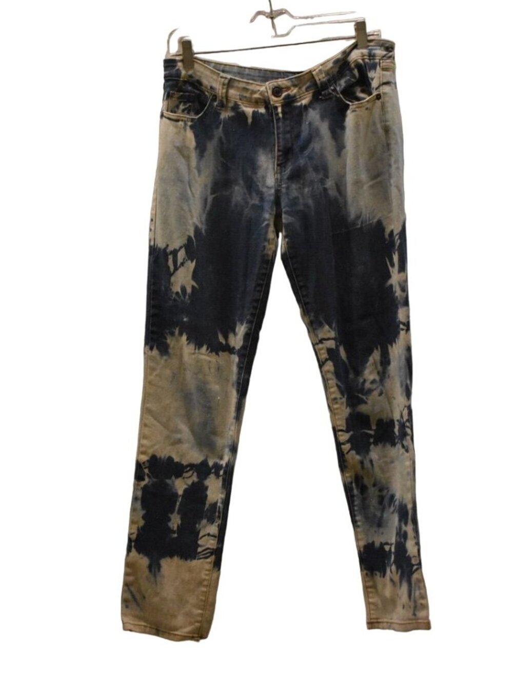 Women's Bongo Custom Bleach Dye Straight Leg Jeans 15 Junior